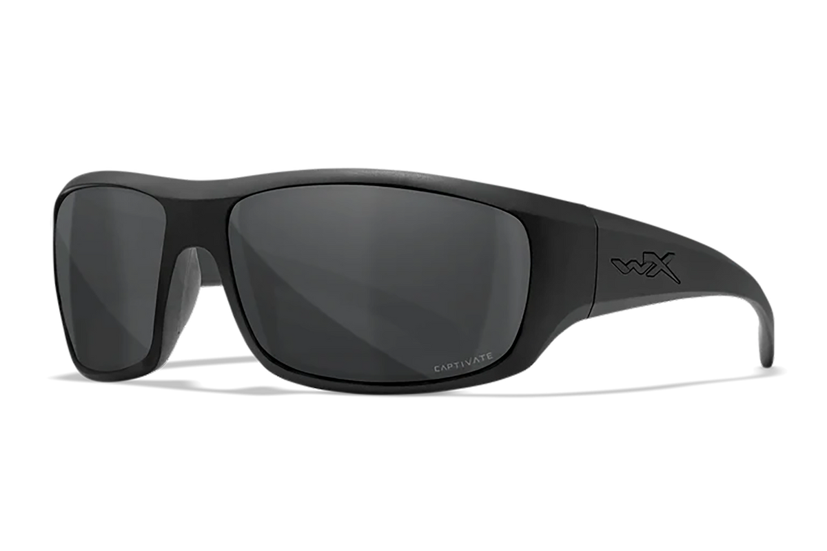 Wiley X Omega M/L Polarized Gray Lens Matte Black Frame Safety Glasses — view 2