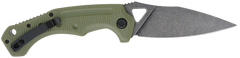 CobraTec Knives Ryker 3.75" Folding Automatic Plain D2 Steel Black Stonewashed Blade OD Green G10 Handle — view 2
