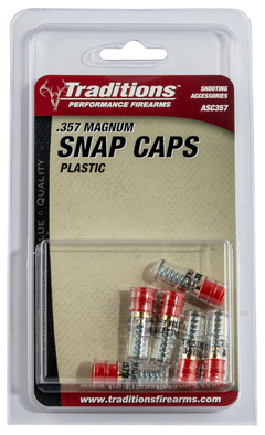 Traditions ASC357 Snap Caps 357 Mag Plastic w/Brass Base 6-Pack — view 2
