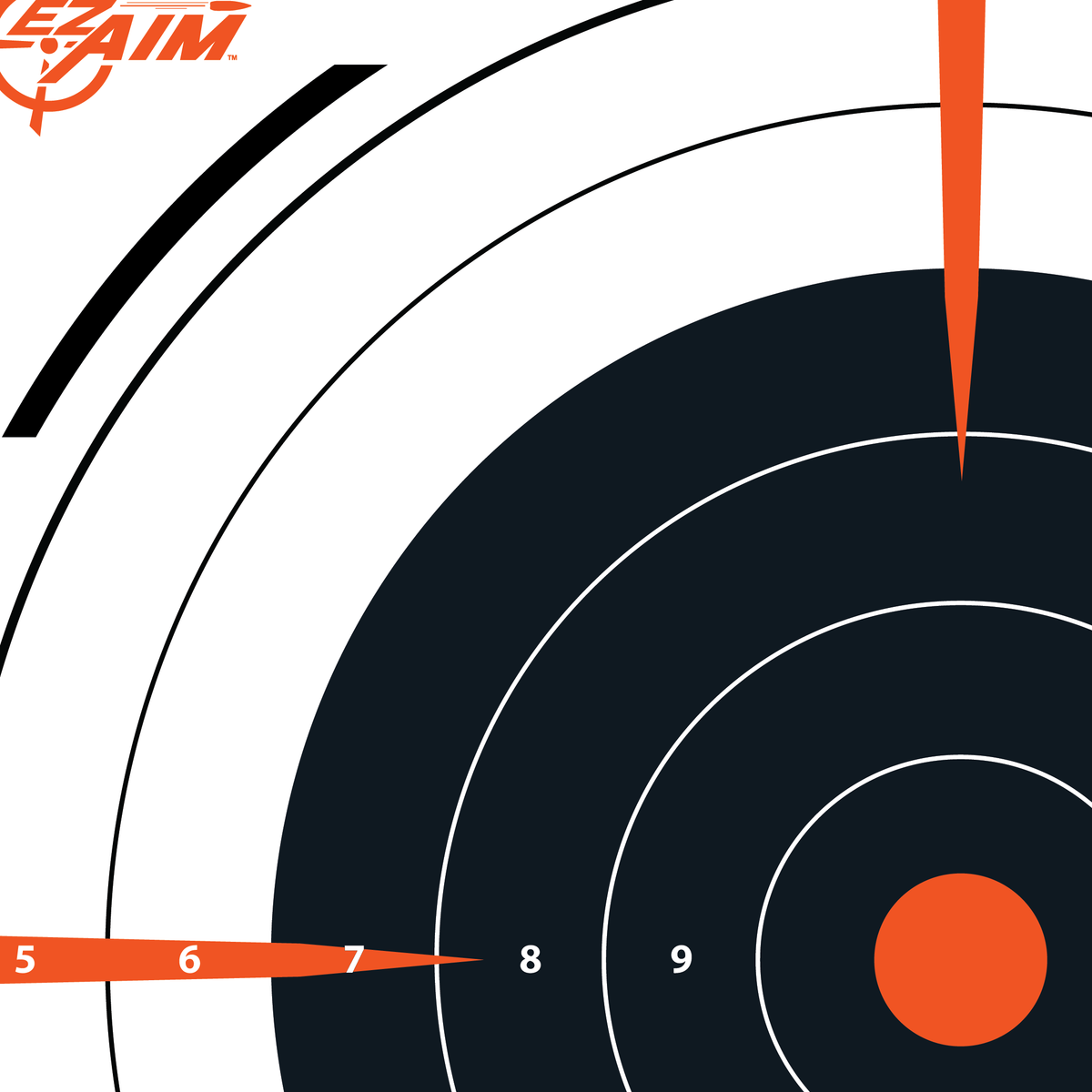 EZ-Aim 15334 Bullseye Hanging Paper Target 12" x 12" Black/White 13 Pack — view 2