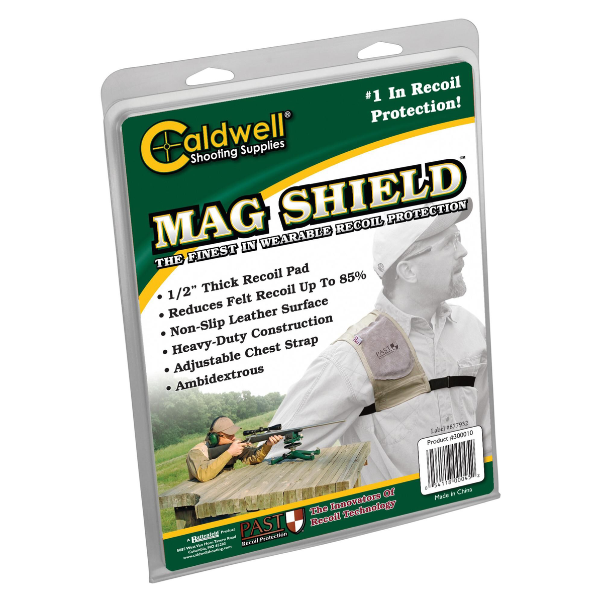 Caldwell Magnum Recoil Shield Tan Cloth w/Leather Pad 1/2" Pad — view 2