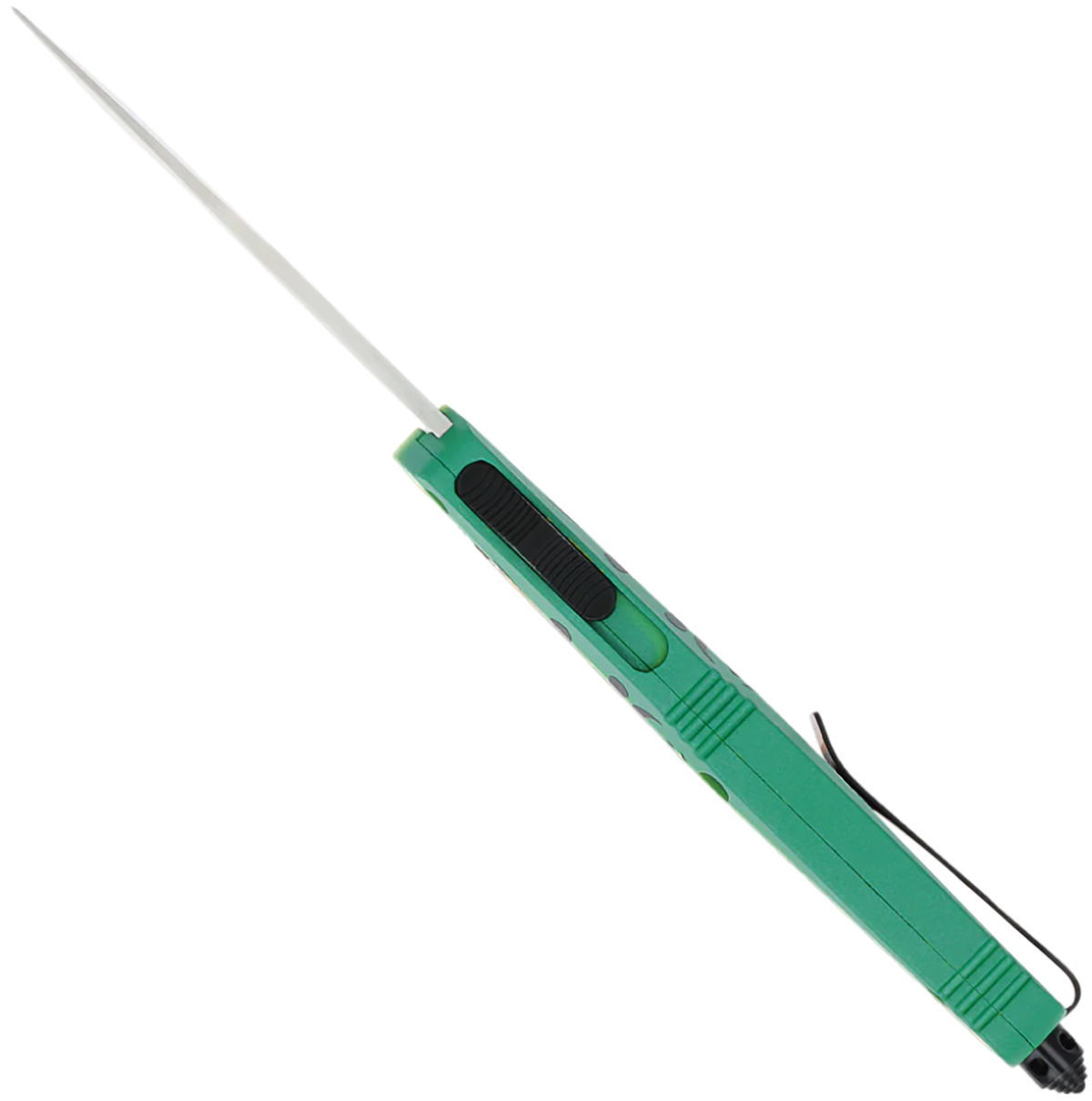 CobraTec FS-3 Fishing Lure Medium 3" OTF Tanto Plain Satin D2 Steel Green Fishing Lure Cerakote Aluminum Handle — view 2