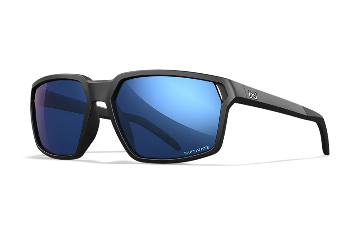 Wiley X Sierra M/L Blue Mirror CAPTIVATE Polarized Lens Matte Black Frame — view 2