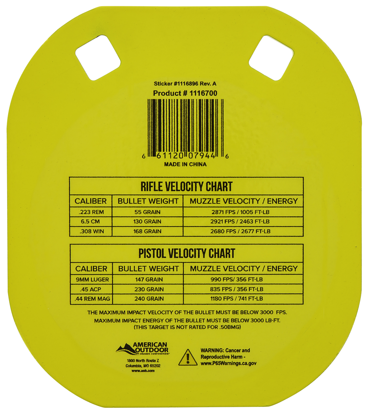 Caldwell 5" Yellow AR500 Steel Gong Target - 0.38" Thick Hanging — view 2
