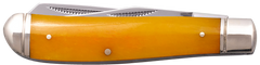 Cold Steel Trapper Mini 2.60"/2.70" Folding Clip/Spey Plain 3Cr13MoV SS Blade Yellow Bone Handle w/Polished Bolsters — view 2