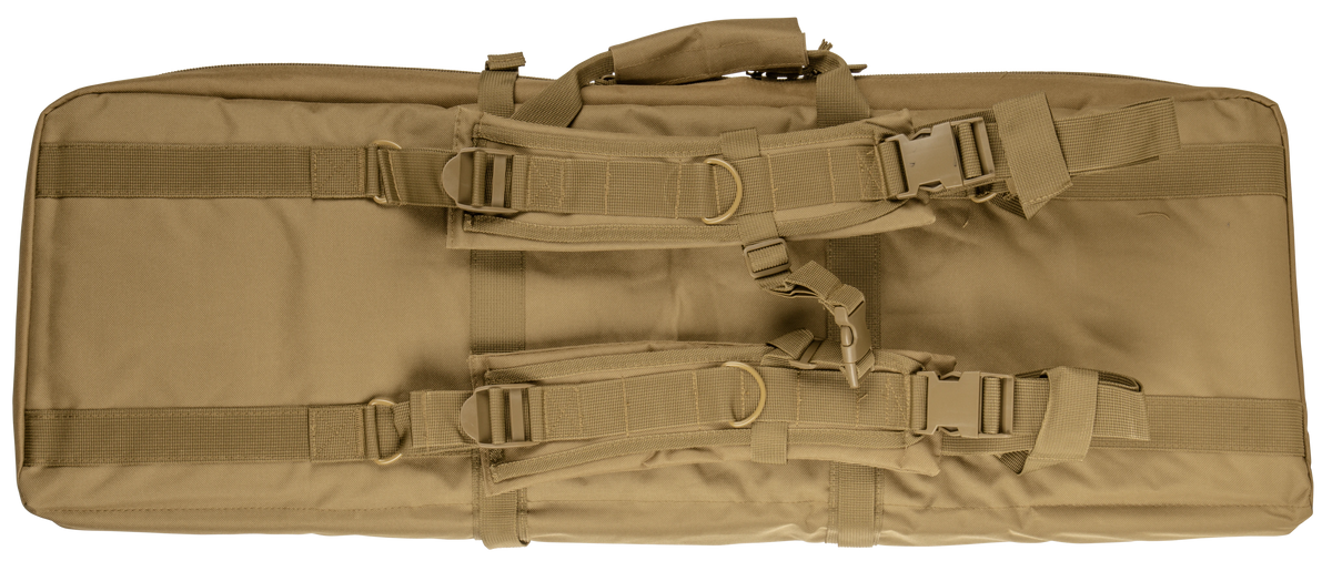 NcSTAR VISM Double Carbine Case 42" Tan PVC Nylon Foam Padded Lockable MOLLE — view 2