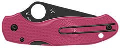 Spyderco Para 3 Lightweight 2.93" BD1N Black DLC Plain Edge Pink FRN Folding Knife - Breast Cancer Edition — view 2