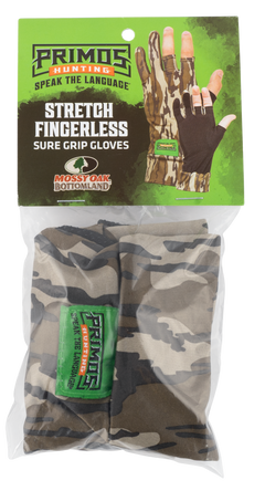 Primos Stretch Fit Mossy Oak Original BottomLand Fingerless Neoprene Gloves OSFA — view 2