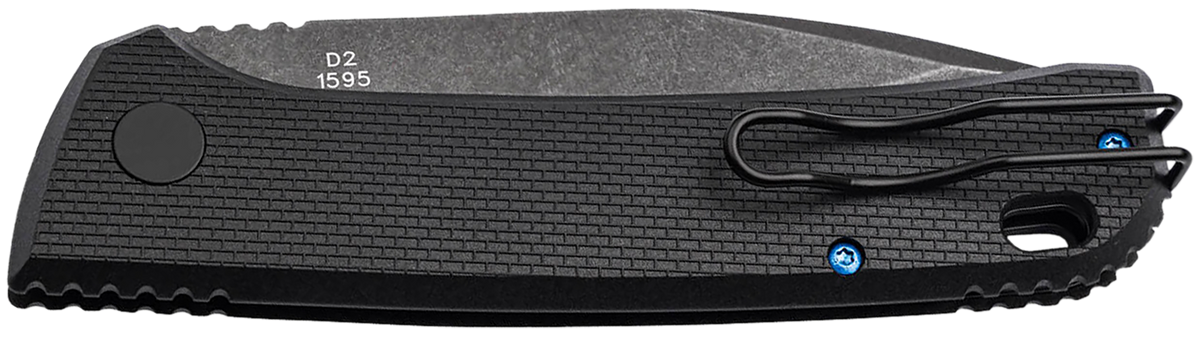 Boker Plus FRND 3.35" Plain D2 Steel Black Grivory Handle Automatic Knife — view 2