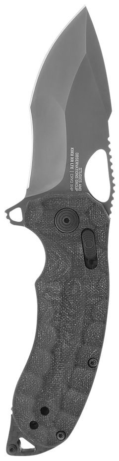 S.O.G Kiku XR LTE 3.02" Folding Tanto Plain Cryo CTS XHP Black Linen Micarta Handle — view 2