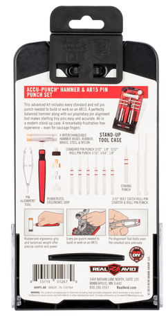 Real Avid Accu-Punch Hammer & AR-15 Pin Punch Set - Red Rubber Handle — view 2