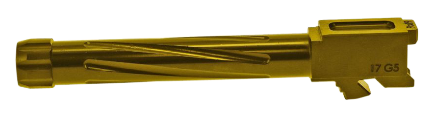 Rival Arms Precision Match Grade 9mm Luger 4.49" Fluted Threaded Gold PVD Drop-In Barrel - Glock 17 Gen5 — view 2