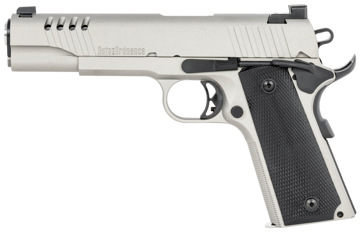 Auto Ordnance 1911TCAC6 1911 A1 45 ACP 5" 7+1 SAO Pistol - Savage Silver Cerakote — view 2