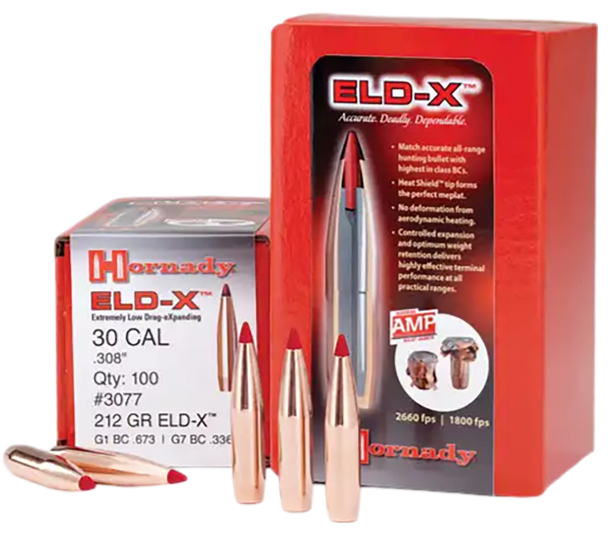 Hornady 3074 ELD-X 30 Cal .308 178 gr Rifle Bullets - 100 Count — view 2