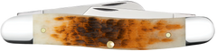 Case 00128 Stockman Medium 2.92"/2.15"/1.90" 3-Blade Folding Knife - Peach Seed Jigged Amber Bone — view 2