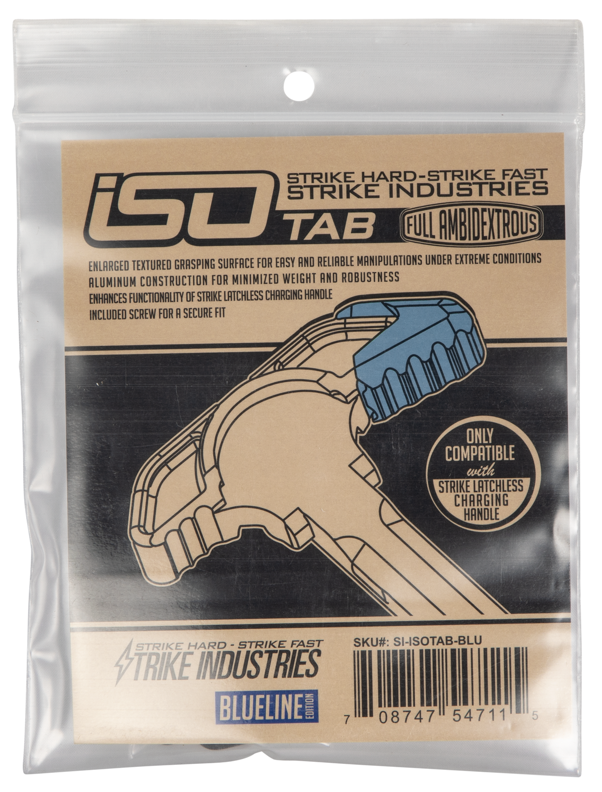 Strike Industries ISO Tab AR-15 Blue Anodized Aluminum — view 2