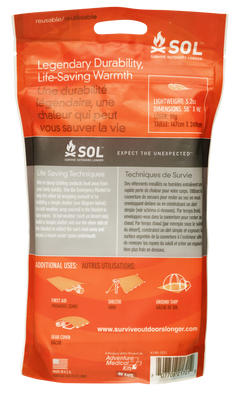 Survive Outdoors Longer SOL Survival Blanket XL 2-Person 60x96 in Orange — view 2
