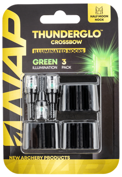 NAP Thunderglo Illuminated Nock Crossbow Green Half Moon - 3 Pack — view 2