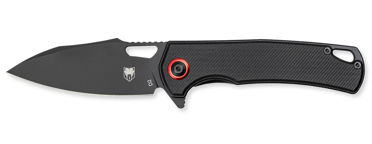 CobraTec Knives Wolverine 3.13" Automatic Drop Point D2 Steel Black TiCN Blade G10 Handle — view 2