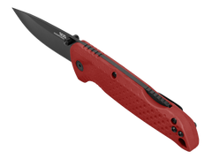 S.O.G Adventurer LB 3.5" Folding Drop Point Plain 5Cr15MoV Black TiNi Blade - Red/Black GRN Handle — view 2