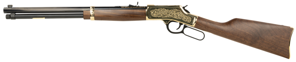 Henry H006GD Big Boy Side Gate Deluxe .44 Mag/.44 Special 20" 10+1 Lever-Action Rifle - Engraved Polished Brass Receiver — view 2