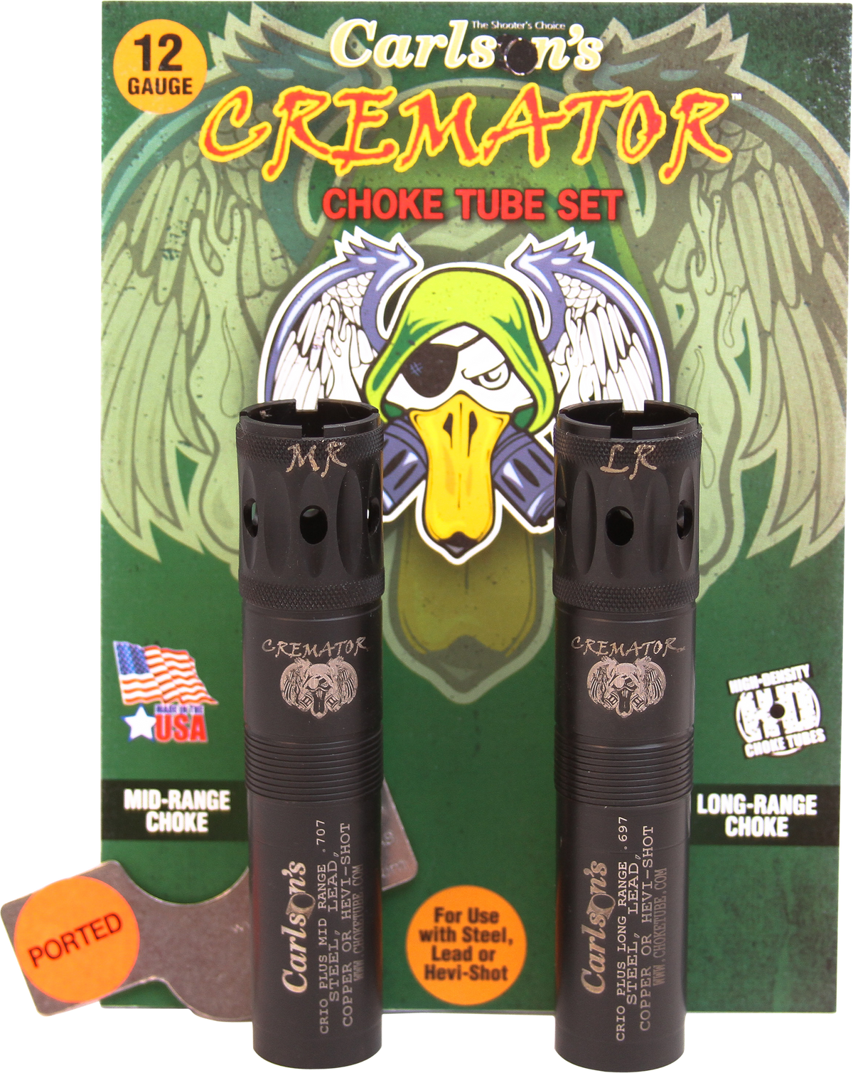 Carlsons Cremator Crio/Crio Plus 12 Gauge Mid/Long Range Ported 17-4 Stainless Steel Choke Tube - 2 Pack — view 2
