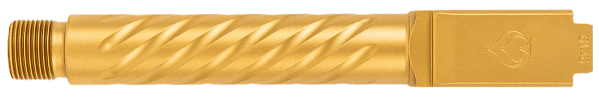 Ballistic Adv Premium Series 9mm Luger 4.5" Spiral Fluted Threaded Barrel - Gold PVD Stainless - Fits Glock 19 Gen 3-5 — view 2