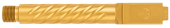 Ballistic Adv Premium Series 9mm Luger 4.5" Spiral Fluted Threaded Barrel - Gold PVD Stainless - Fits Glock 19 Gen 3-5 — view 2
