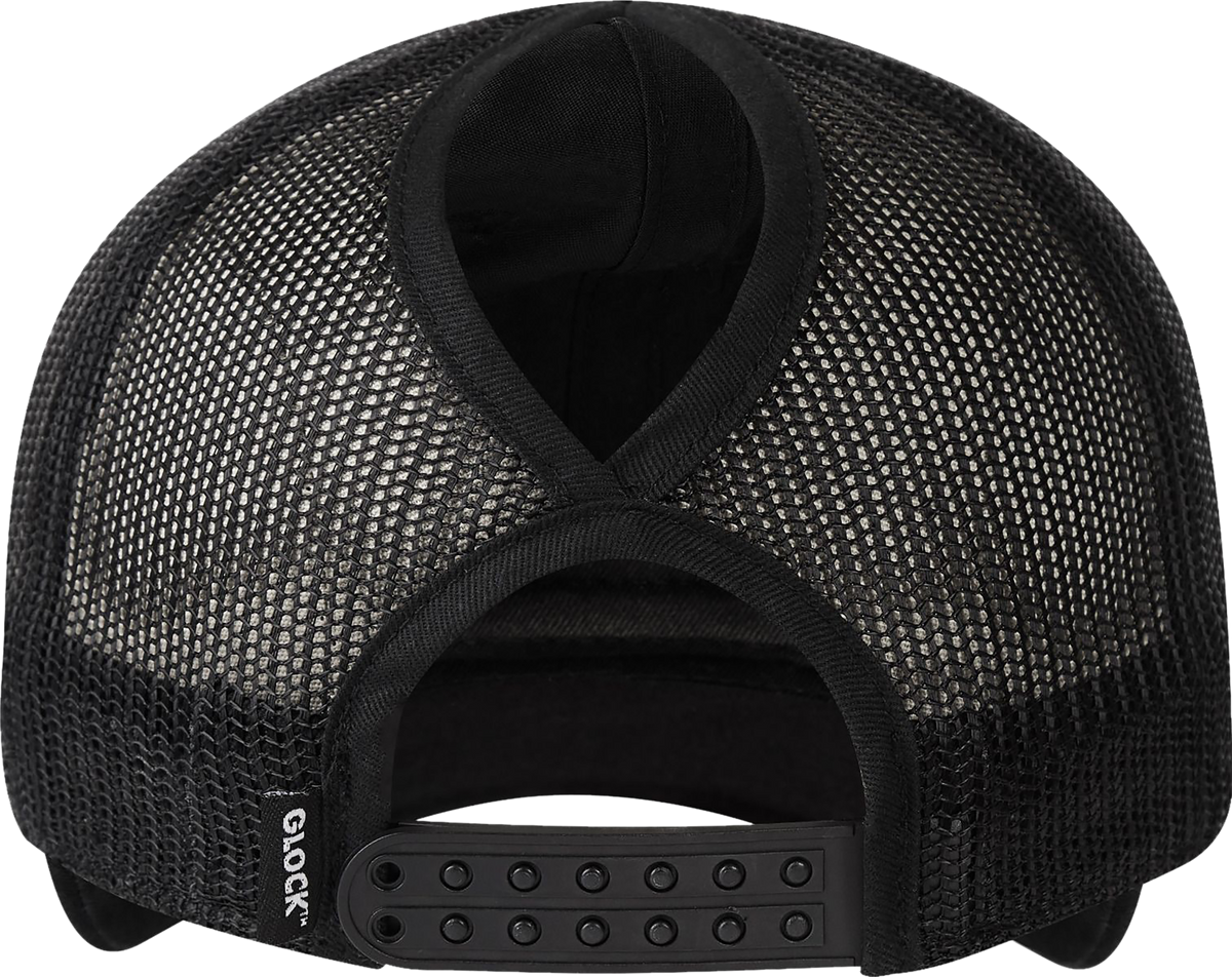 Glock Ponytail Hat - Black with Leather Glock Girl Patch — view 2