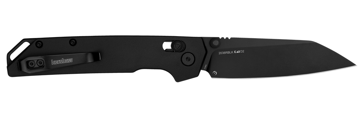 Kershaw Iridium 3.45" Folding Reverse Tanto Plain D2 Black Oxide - Black Aluminum — view 2