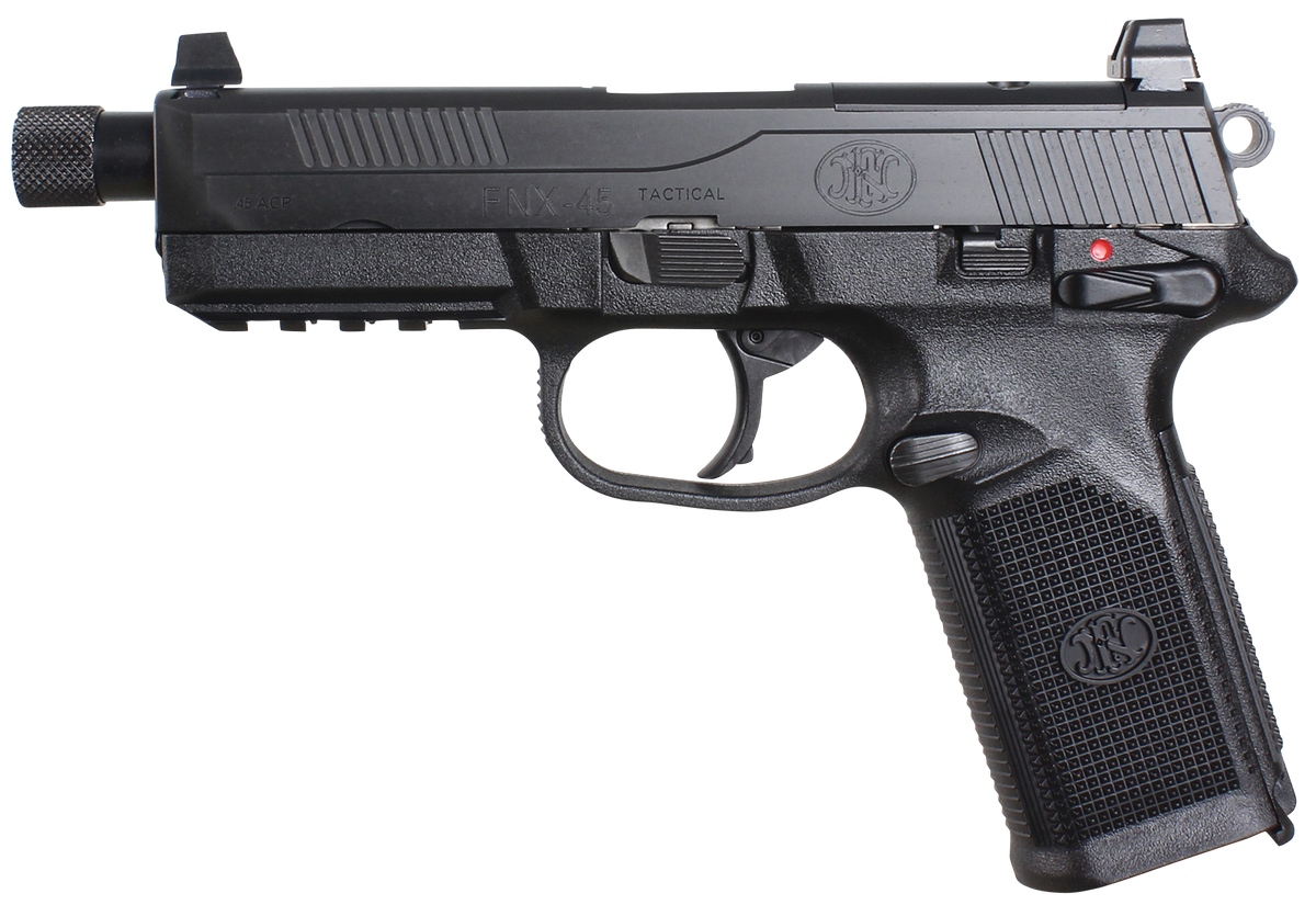 FN FNX-45 Tactical 45 ACP 5.3" Threaded Barrel 15+1 DA/SA Semi-Auto Pistol - Black — view 2