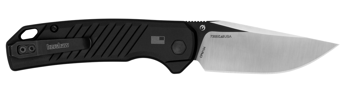 Kershaw Launch 23 3.30" Folding Trailing Point Plain Black Cerakote/Satin CPM-154 Aluminum Handle Automatic — view 2