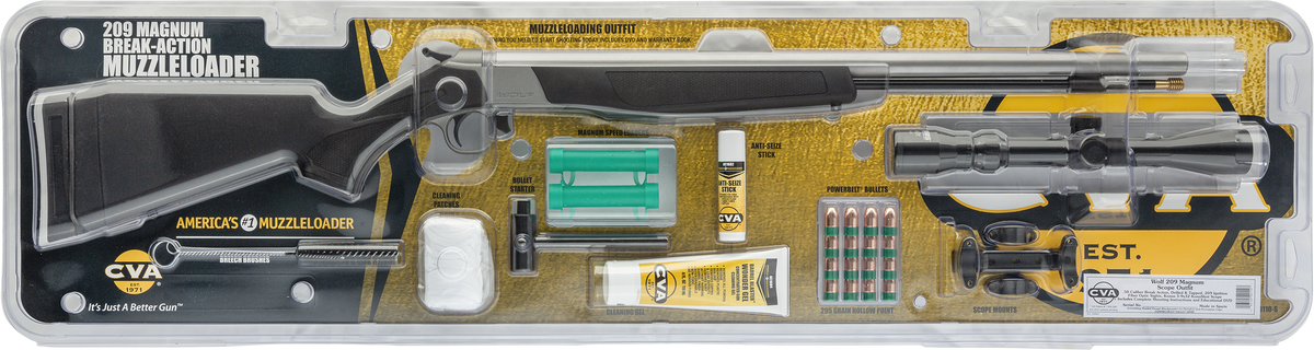 CVA Wolf V2 w/Optic 50 Cal 24" 209 Primer Break-Open Muzzleloader Stainless w/KonusShot 3-9x32mm — view 2