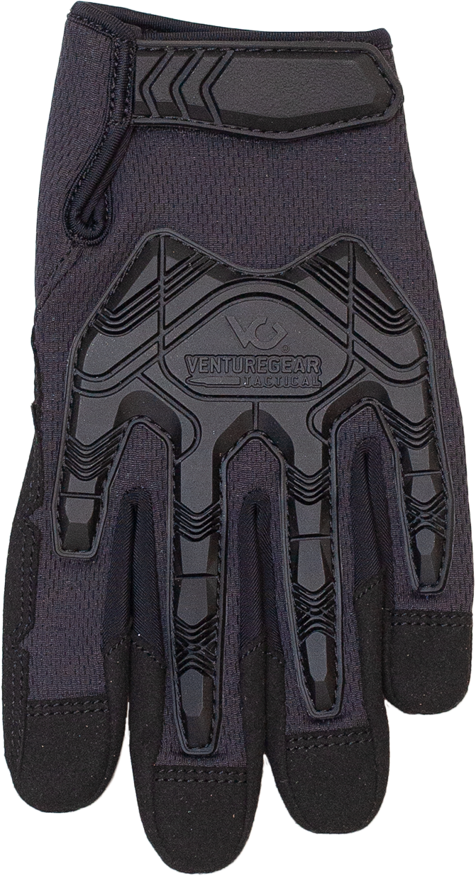 Pyramex Impact Operator Heavy-Duty Black Synthetic Leather Gloves - Medium Hook & Loop — view 2