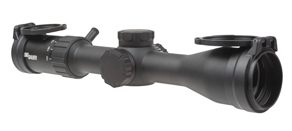Sig Sauer Electro-Optics Whiskey4 3-12x44mm 30mm Tube SFP Quadplex Reticle Riflescope - Black — view 2