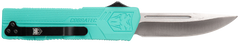 CobraTec Knives Lightweight 3.25" OTF Drop Point Plain D2 Steel Tiffany Blue Aluminum Handle — view 2