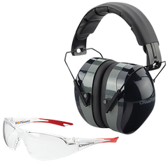 Champion Targets Eyes & Ears Combo 26 dB Over the Head Passive Muff & Shooting Glasses Black/Gray — view 2