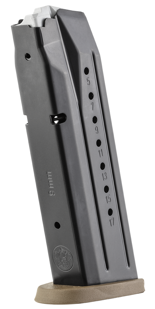 Smith & Wesson M&P 9mm Luger 17-Rd Steel Magazine - Blued/FDE Base Plate — view 2