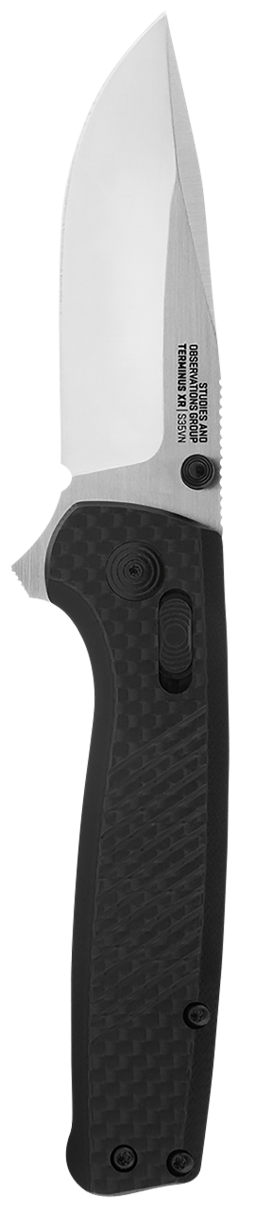 S.O.G Terminus XR 2.95" Folding Clip Point Plain Satin CPM S35VN Black G10/Carbon Fiber Knife — view 2
