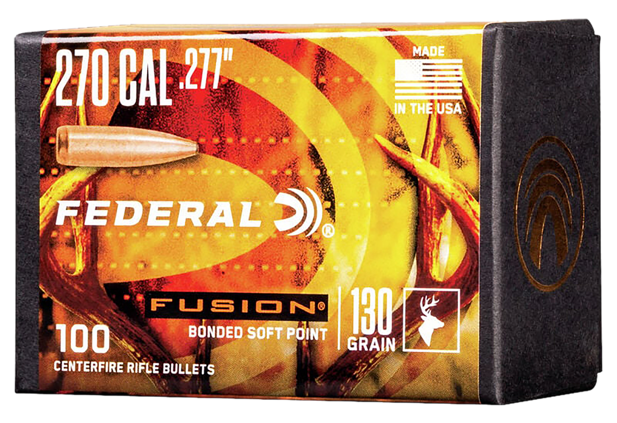Federal Fusion Component 270 Caliber .277 130gr Fusion Soft Point Reloading Bullets - 100/Box — view 2