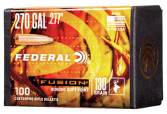 Federal Fusion Component 270 Caliber .277 130gr Fusion Soft Point Reloading Bullets - 100/Box — view 2