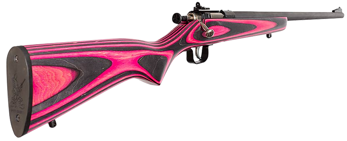 Crickett KSA2225 Youth 22 LR 16.12" 1-Rd Bolt Action Rifle - Pink/Black Laminate Stock — view 2