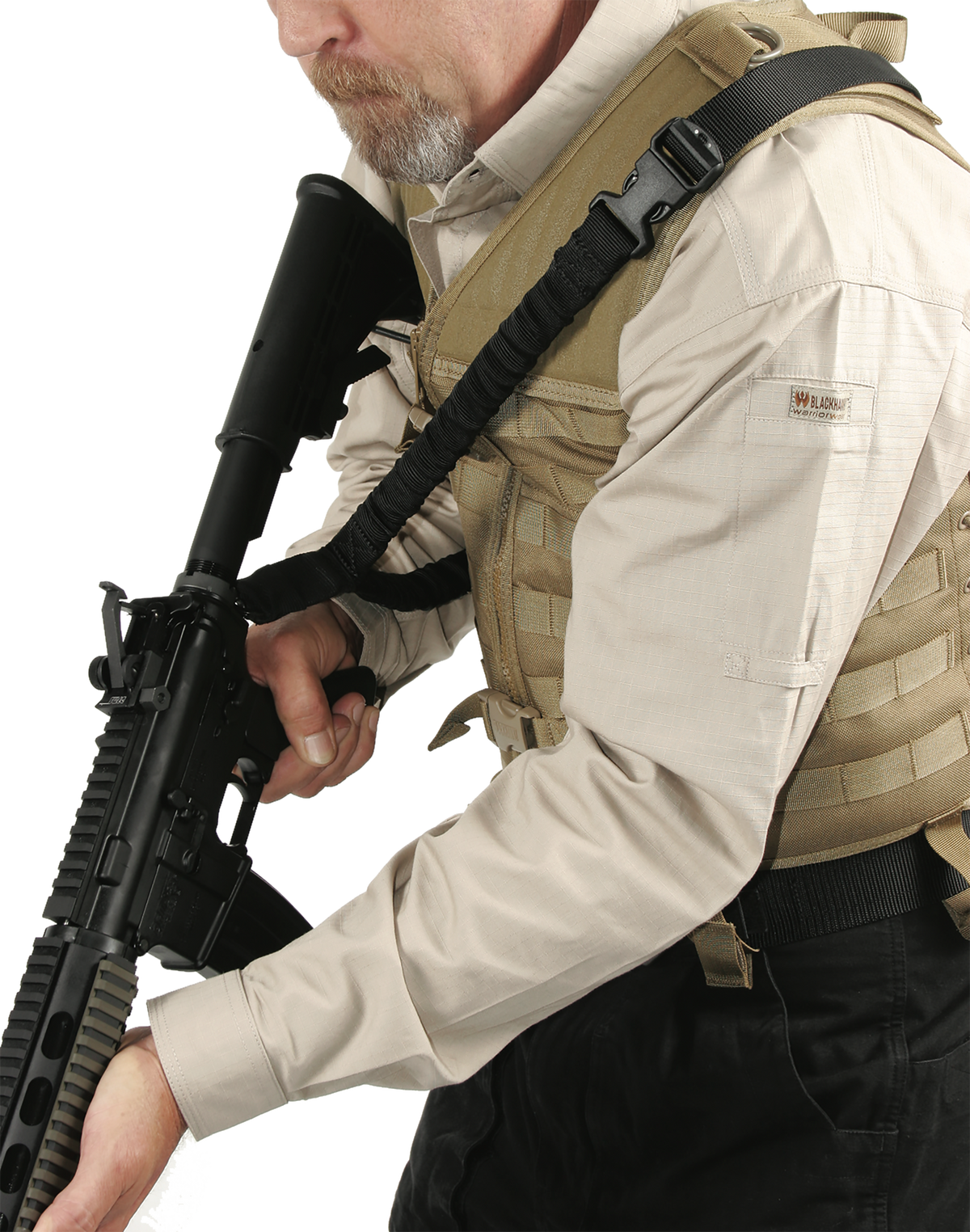 Blackhawk Universal Swift Rifle Sling Black Nylon Webbing 1.25" Three-Point Design — view 2