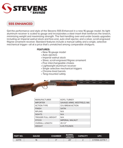 Stevens 555 E 16 Gauge 28" 3" 2rd Over/Under Break-Open Shotgun — view 2