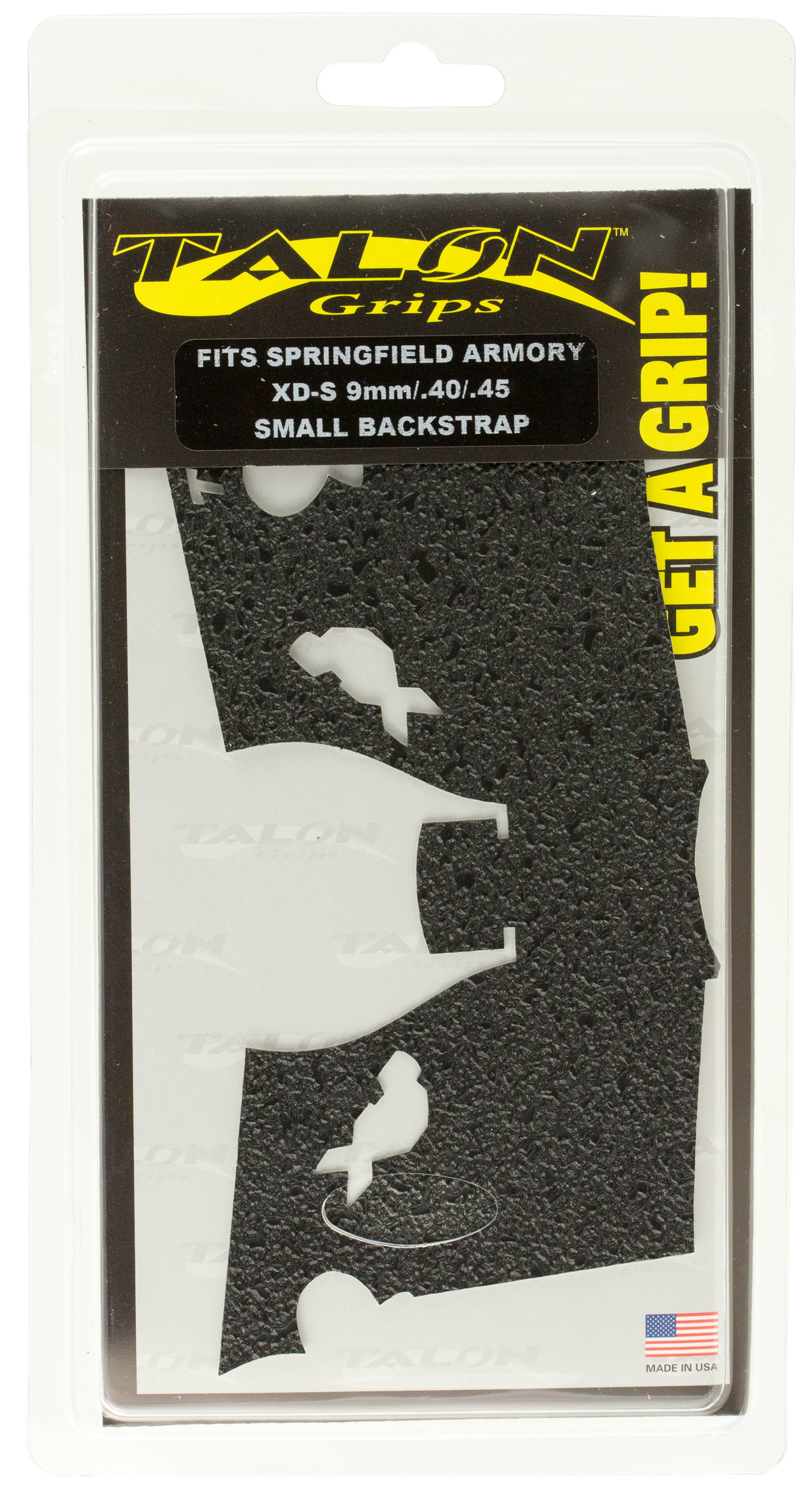 Talon Grips 207R Adhesive Grip Textured Black Rubber Springfield XD-S 9/40/45 Small Backstrap — view 2