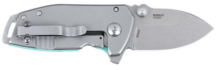 Columbia River Squid Compact 1.75" Folding Drop Point Plain Stonewashed D2 Steel Blue G10/SS Handle — view 2