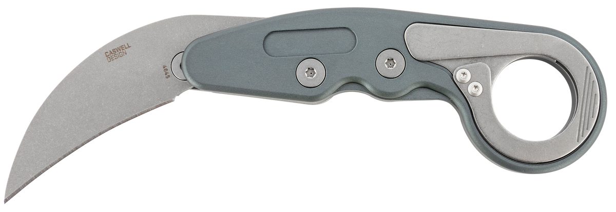 Columbia River 4045 Provoke Compact 2.26" Folding Hawkbill Plain D2 Stonewash Aluminum — view 2