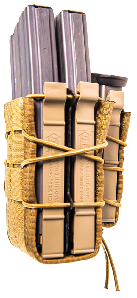 High Speed Gear 112RP0CB TACO X2RP Triple Mag Pouch Coyote Brown Nylon MOLLE — view 2