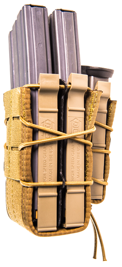 High Speed Gear 112RP0CB TACO X2RP Triple Mag Pouch Coyote Brown Nylon MOLLE — view 2