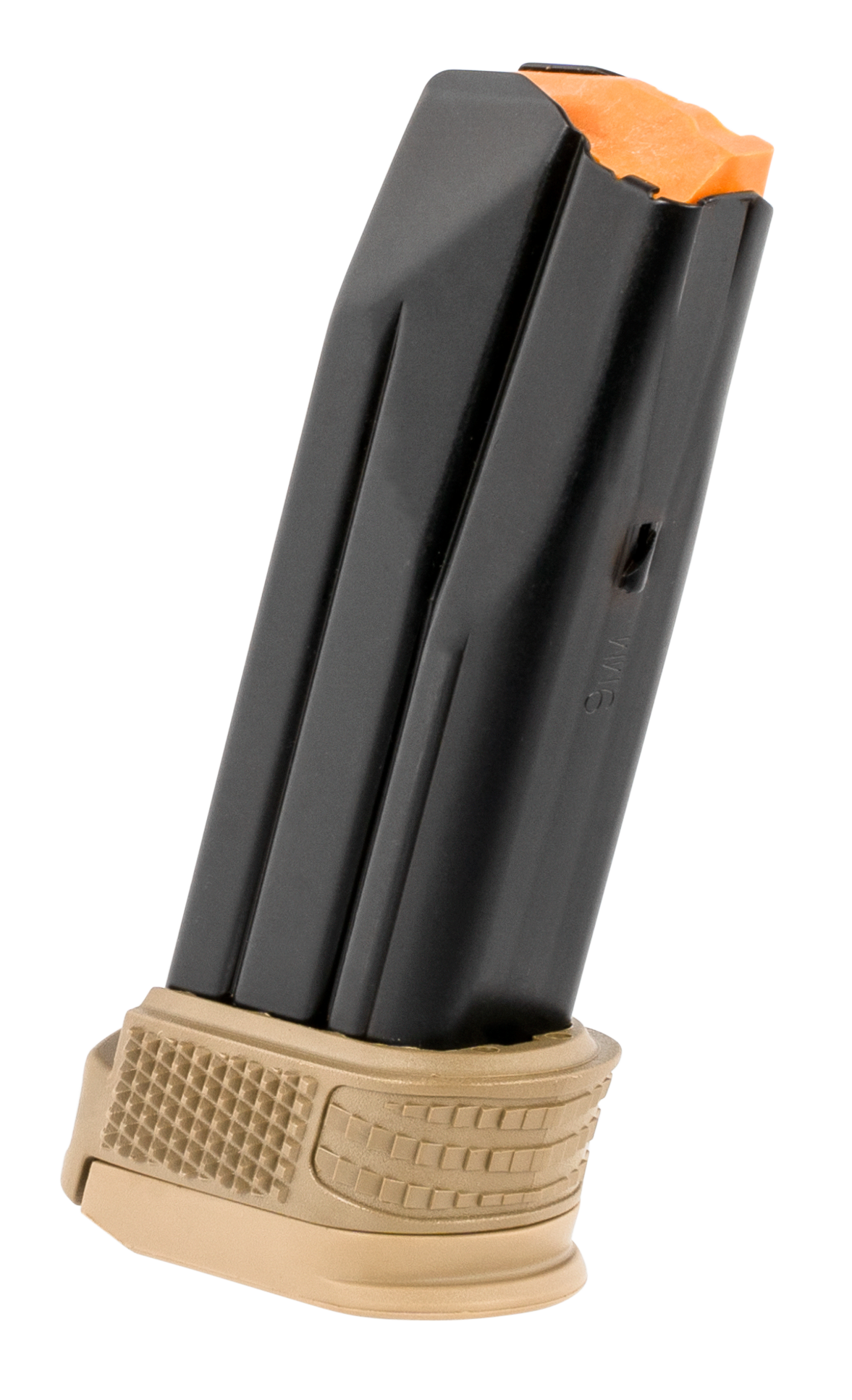 FN 509 Compact 9mm Luger 15-Rd Steel Pistol Magazine w/ Base Pad & Sleeve - Black/FDE — view 2